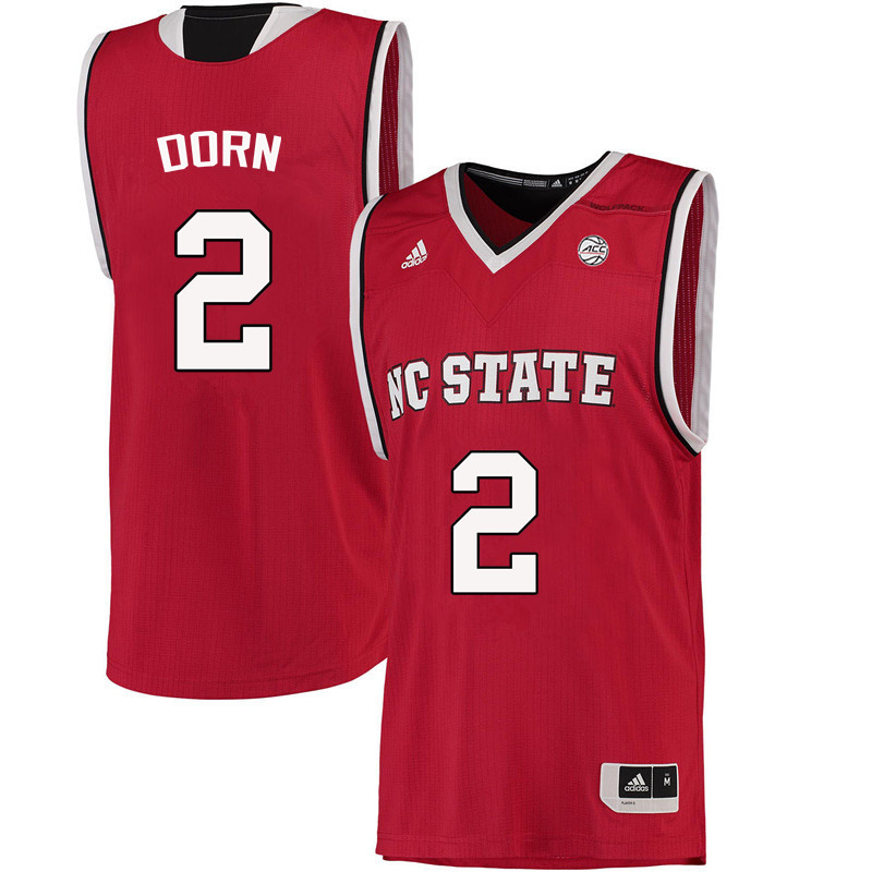 Men NC State Wolfpack #2 Torin Dorn College Basketball Jerseys-Red